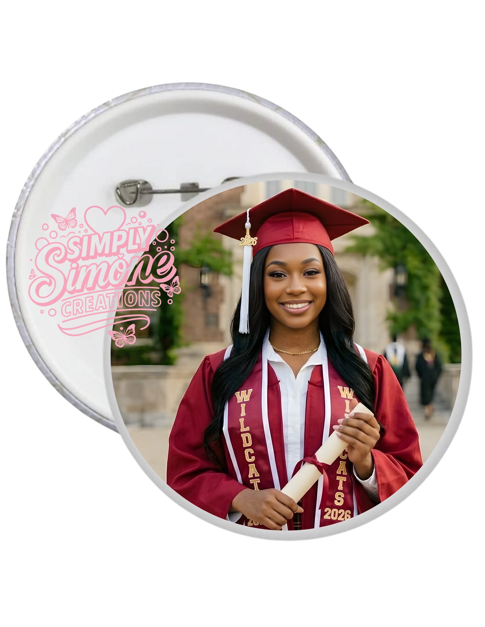 Custom Buttons: Memorial, Graduation, Sports - Single