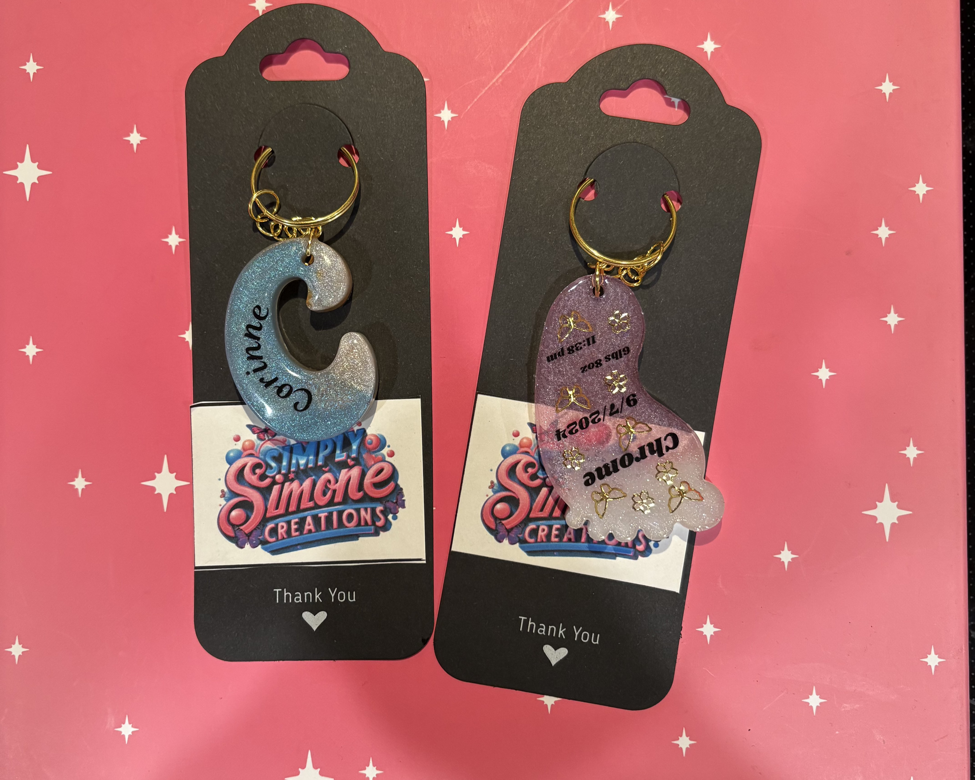 Personalized Resin Letter Keychains
