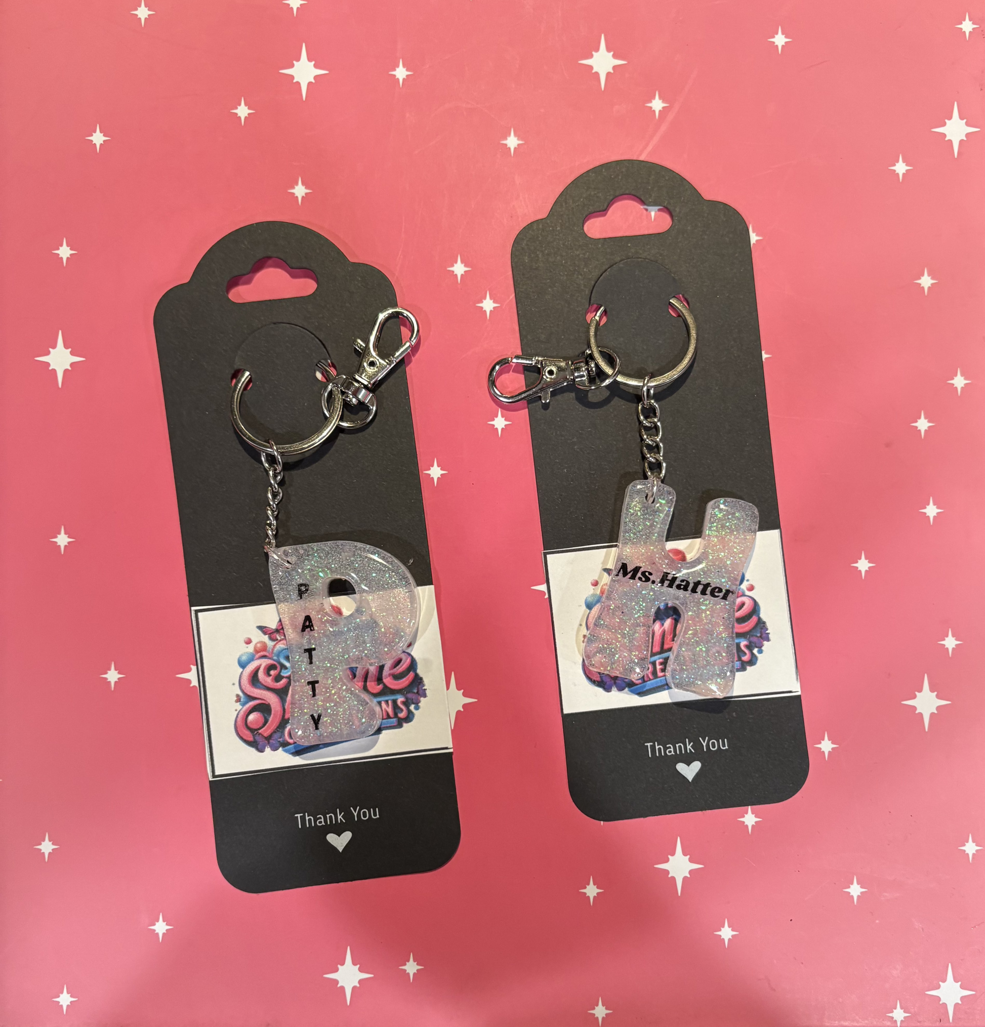 Personalized Resin Letter Keychains