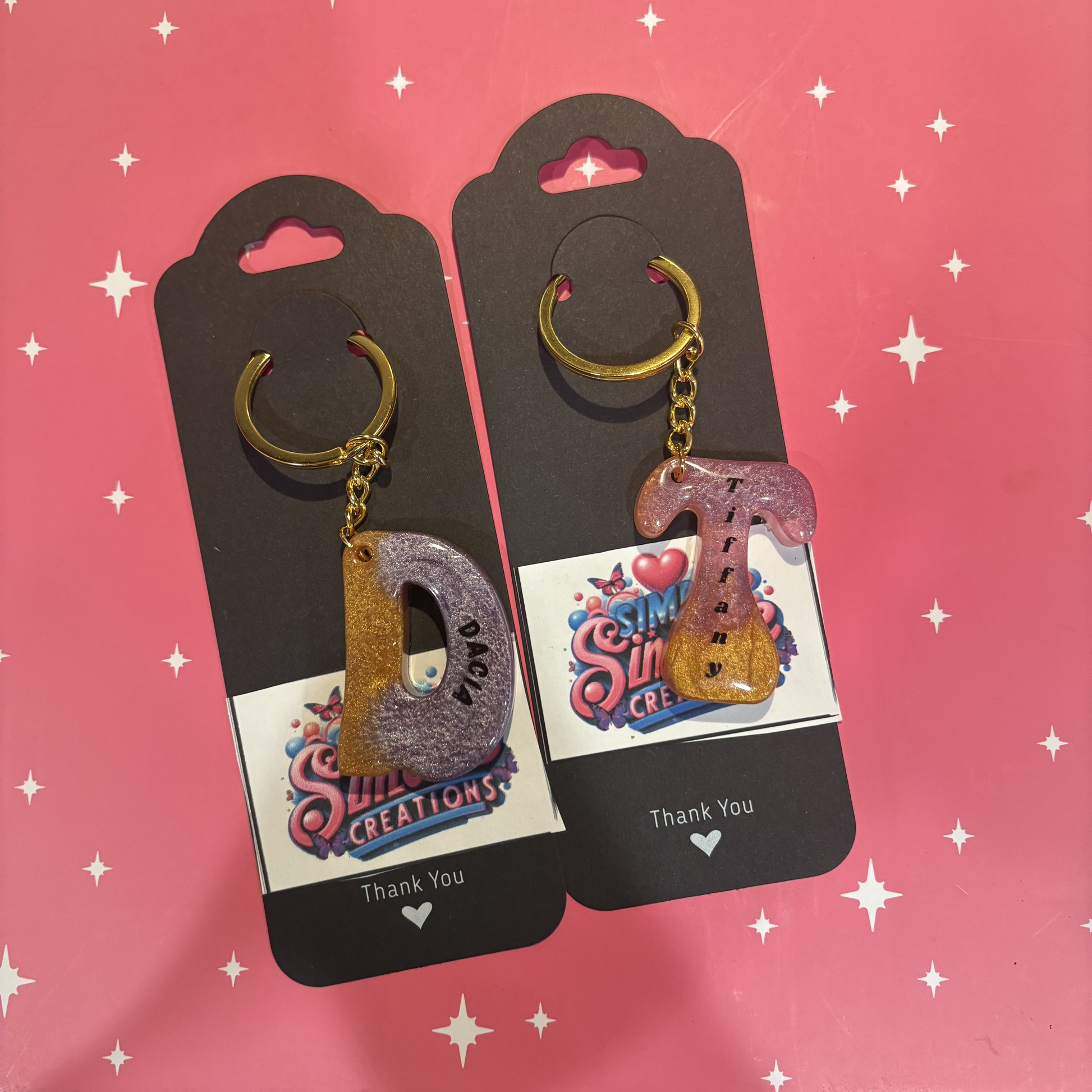 Personalized Resin Letter Keychains