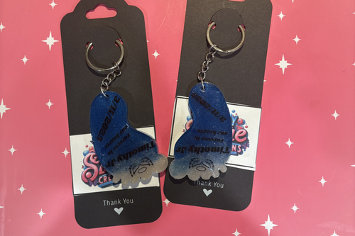 Angel Baby Memorial Keychain – Custom Resin Keepsake with Footprints 👣