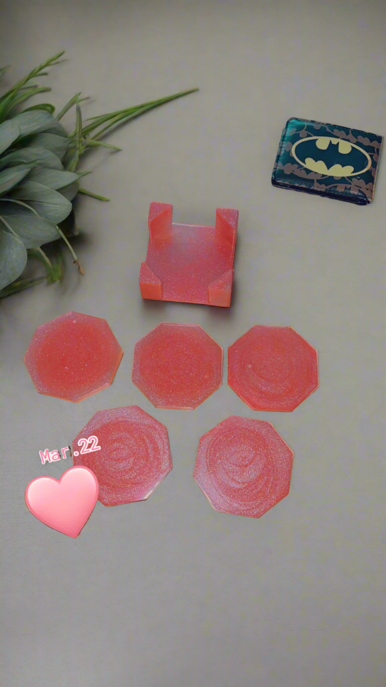 Resin Coaster Set with Holder – Stylish, Unique & Handcrafted ✨