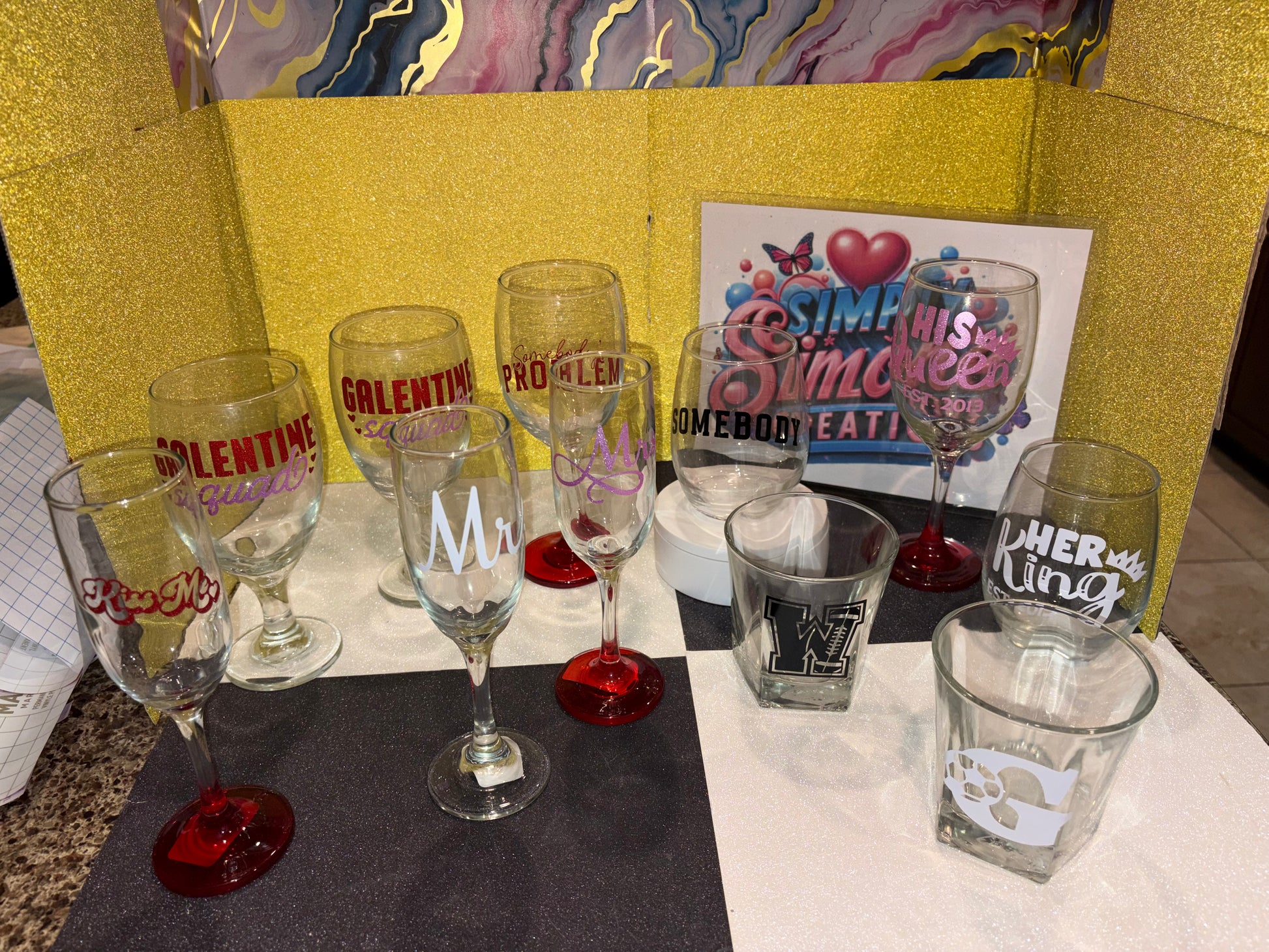 Custom Glass (Wine, Whiskey, Champagne) (2)