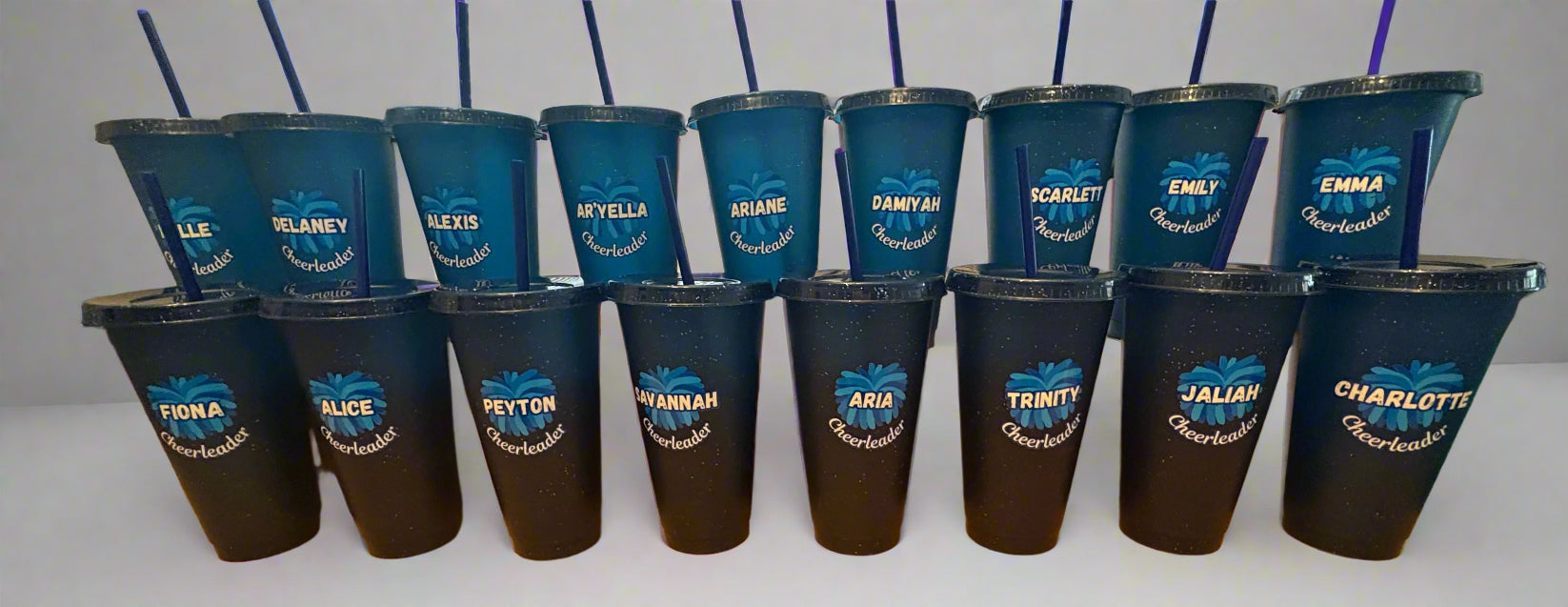 Custom Cheerleader Tumbler – Personalized with Name & Team Colors 📣✨