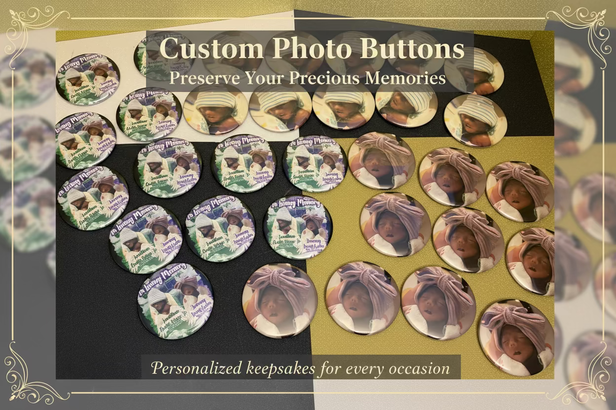 Custom Buttons: Memorial, Graduation, Business, Sports, (25 or more) Bundle Deal!