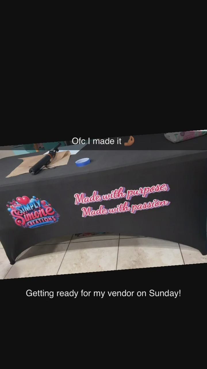 Custom Fitted Table Covers – Professional, Sleek & Branded to Impress 🖤✨
